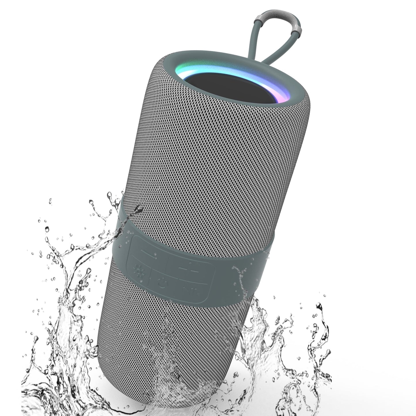 Portable Bluetooth Speaker with Deep Bass Basser, Wireless Stereo Sound Bluetooth Speaker with 5.3,IP67 Waterproof,Tws Pairing for Home Party Outdoor(Gray)